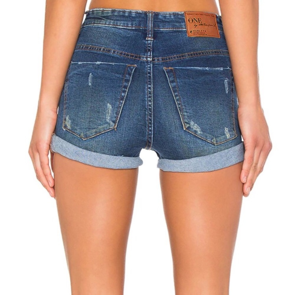 One Teaspoon High Rise Harlets Buttonfly cut off shorts 25 - Picture 5 of 11